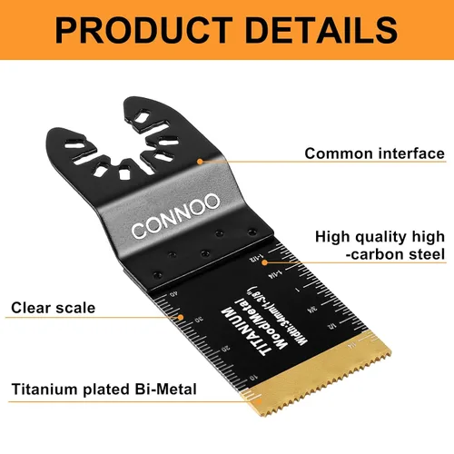 Vista 6 de CONNOO Paquete de 120 hojas de sierra oscilantes, cuchillas oscilantes multiherramienta para madera y plástico, dientes largos japoneses, kits