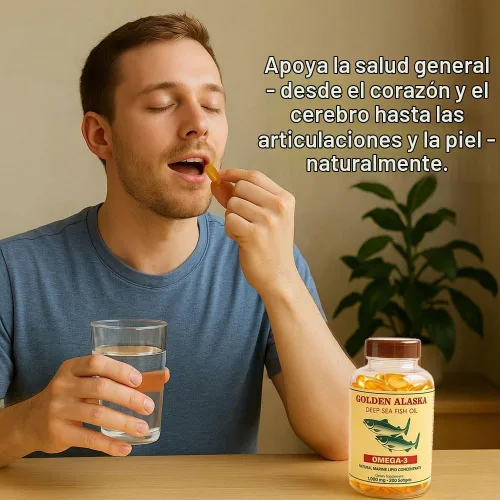 Vista 3 de NCB Golden Alaska Deep Sea Fish Oil Omega 3 EPA DHA 1000 mg, 200 cápsulas blandas