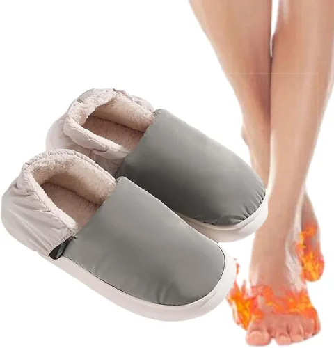 Vista 4 de Pantuflas de calefacción USB, pantuflas eléctricas USB calentadas, pantuflas cálidas alimentadas por batería, pantuflas eléctricas con calor