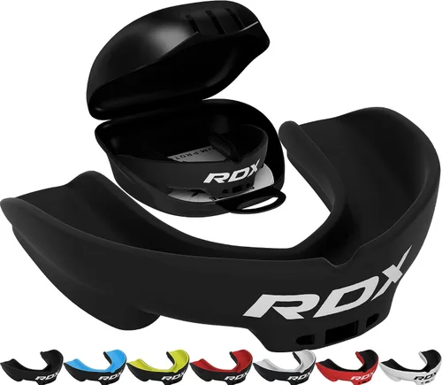 Vista 13 de RDX Protector Bucal para Boxeo MMA Kickboxing Muay Thai Judo Karate - Protector de Mandíbula con Funda de Almacenamiento para Adultos, Artes