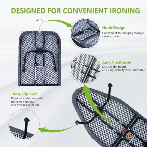 Vista 4 de Tabla de Planchar Plegable de Mesa con Soporte para Plancha, Tabla de Planchar Portátil Pequeña con Cubierta de Algodón Resistente al Calor, Mini