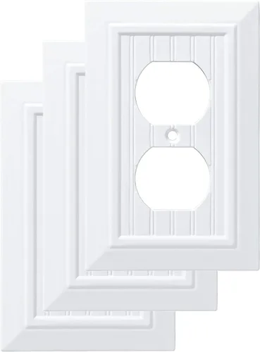Vista 11 de Franklin Brass Beadboard Clásico (Paquete de 1) Cubierta Decorativa para Interruptor de Luz Blanco Puro Placa de Pared de 2 Posiciones
