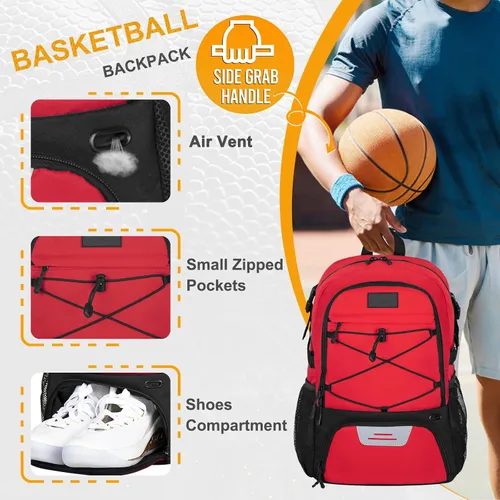 Vista 52 de Goloni Mochila de fútbol,Mochila de baloncesto con compartimento para pelotas y compartimento para zapatos,Mochila para baloncesto,Fútbol