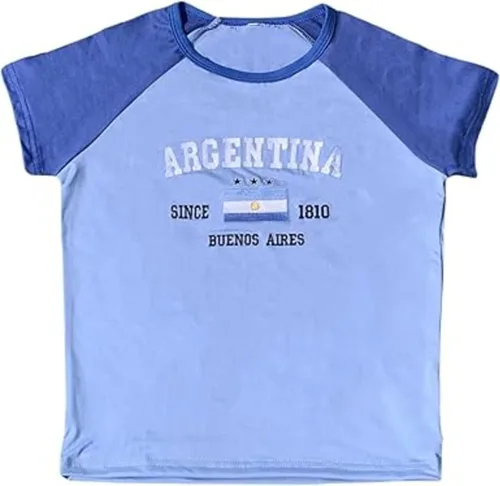 Vista 4 de Colombia Baby Tee Verano Crop Tops Y2k Ropa México Jersey 90s Graphic Tee 2000s Salir