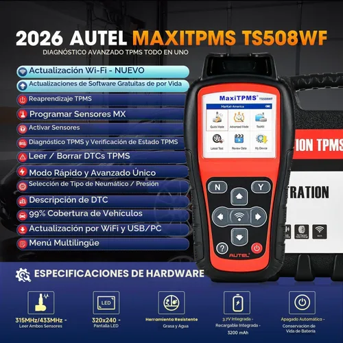 Vista 2 de Autel MaxiTPMS TS508WF TPMS Herramienta de reaprendizaje, activa