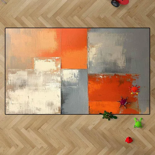 Vista 48 de TOMWISH - Alfombra abstracta pintada a mano en blanco y negro con pintura dorada, sala de estar, dormitorio, decoración de suelo, alfombra
