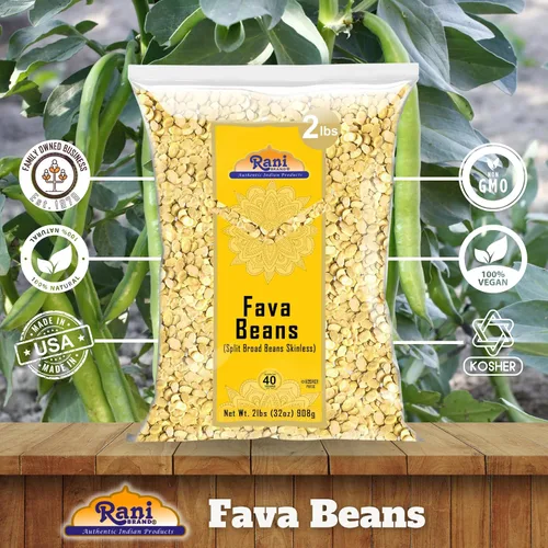 Vista 6 de Frijoles Rani Fava (sin piel), 32 onzas (2 libras) 32.03 oz ~ Todo natural Apto para gluten Sin OMG Kosher Vegano Producto de Estados