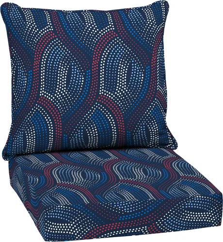 Vista 23 de Arden Selections Juego de asiento profundo para exteriores, 24 x 24, a prueba de lluvia, resistente a la decoloración, asiento profundo y cojín