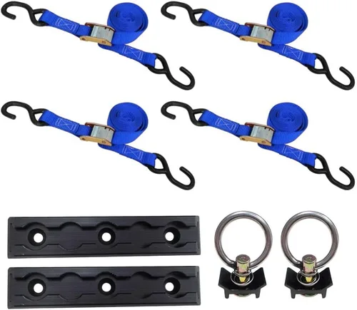 Vista 8 de Mega Cargo Control - Hebilla de leva resistente de 1" x 6' con ganchos S recubiertos de negro - WLL 400 lbs. Paquete de 4