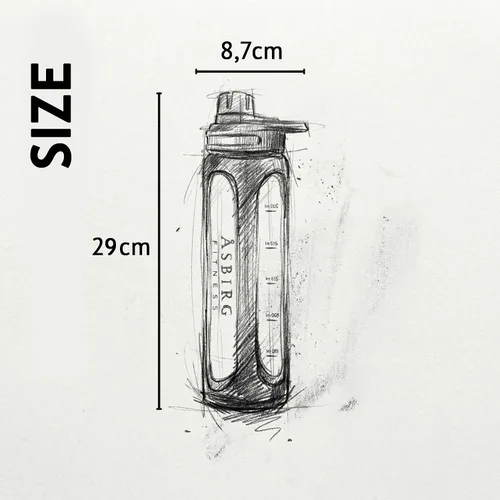 Vista 7 de 2.0 Botella mezcladora de proteínas de vidrio de 35 onzas, sin BPA, tapa a prueba de fugas, bola mezcladora de acero inoxidable y funda