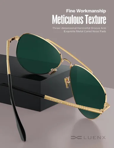 Vista 36 de LUENX, Aviator - Gafas de sol polarizadas, para hombres y mujeres, protección UV 400, con funda 60MM