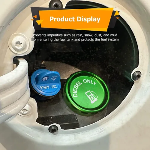 Vista 5 de WeiSen Tapa de combustible diésel de aluminio compatible con Dodge Ram 1500 2500 3500 verde magnético 2019-2024