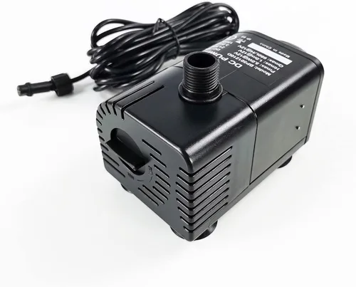 Vista 2 de Kit de bomba de agua solar de 25 W: Bomba de agua de protección DC Dry-Run 370GpH con panel solar de 18V 25W para fuente, estanque de peces