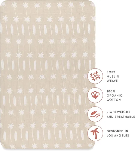 Vista 6 de Babyletto Sábanas de muselina para moisés de bebé para niñas y niños - Certificadas GOTS, funda de algodón orgánico transpirable, ajuste de 360°