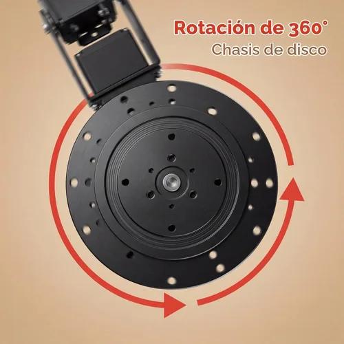 Vista 4 de Brazo mecánico, brazo de robot 6DOF, Kit de pinza de brazo mecánico programable de metal completo, robot manipulador de escritorio