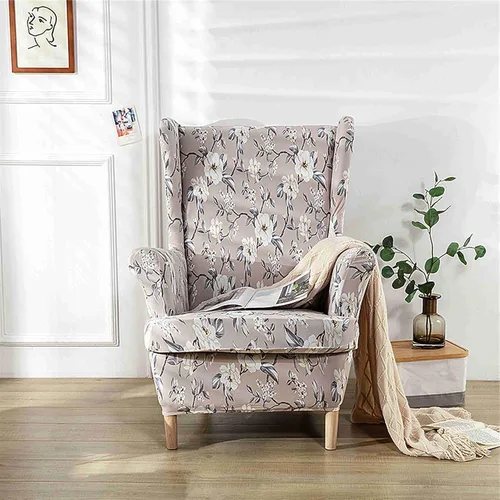 Vista 13 de Morbuy Fundas para silla con respaldo de alas de 2 piezas, funda moderna para silla con respaldo de ala, funda elástica para silla con respaldo
