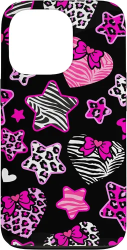 Vista 10 de Funda Bimbo Y2K para iPhone 16 McBling Estética Corazón Estrella Leopardo Zebra Rosa Y2K