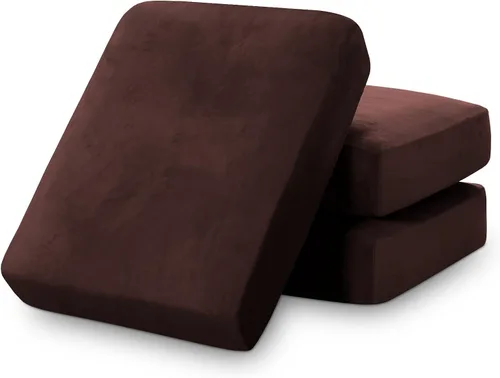 Vista 27 de PrinceDeco Fundas de cojín para sofá, funda elástica y lavable, funda de cojín ajustable de tela de terciopelo antideslizante, protector de muebles