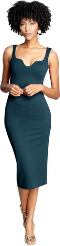 Vista 18 de Dress The Population Vestido midi ajustado con cuello en V redondeado Sloane para mujer Negro