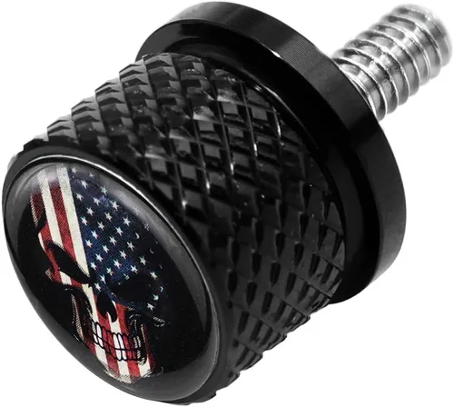 Vista 8 de Tornillo de perno de asiento de guardabarros moleteado inoxidable de 1/4 "-20 roscas compatible con Harley Sportster Dyna Softail Touring CVO Negro