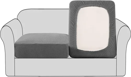 Vista 34 de H.VERSAILTEX - Fundas elásticas para cojín de sofá individual, fundas de asiento para silla de sofá, protector de cojín con tejido jacquard de sarga