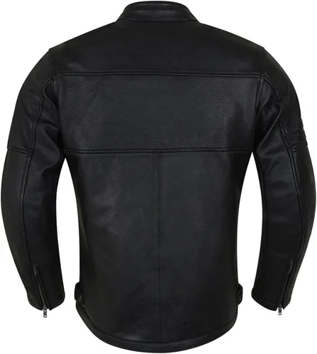 Vista 4 de Vance Leather s' Commuter Cafe Racer - Chaqueta de cuero para motocicleta con armadura para hombre