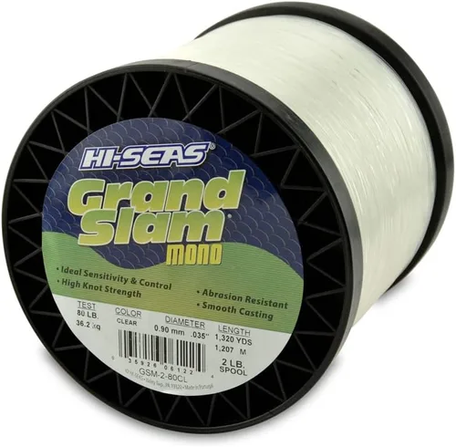 Vista 42 de HI-SEAS Grand Slam - Sedal de pesca de monofilamento, fuerte y resistente a la abrasión, en agua dulce y salada transparente, rosa, verde, azul