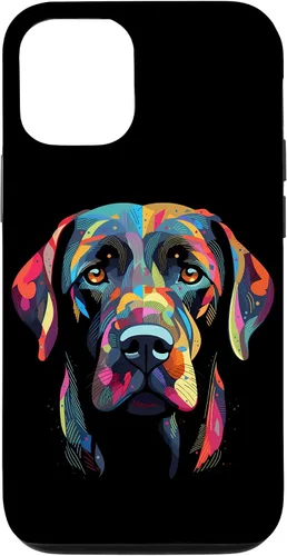 Vista 28 de Labrador Retriever - Carcasa para iPhone 17, diseño de cara de perro, color negro