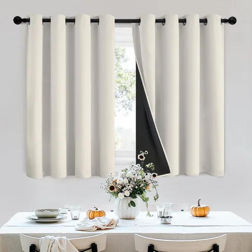 Vista 101 de SimpleHome - Cortinas opacas 100% para recámara, cortinas de ventana con ojales beige, con aislamiento térmico, cortinas de oscurecimiento
