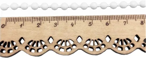 Vista 3 de FQTANJU Cordón de cadena con cuentas enrollables y de sombra romana de 10 yardas, reparación de cadenas enrollables de plástico blanco, cuerda