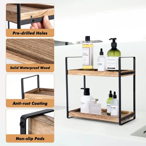 Vista 5 de Giftacity Organizador y Almacenamiento de Mostrador de Baño - Organizador de Encimera de Cocina para Fregadero de Baño y Barra de Café, Estante