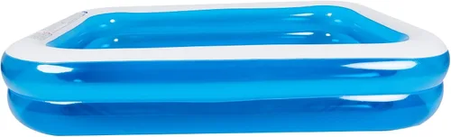 Vista 3 de Piscina rectangular inflable azul y blanca de 8.5