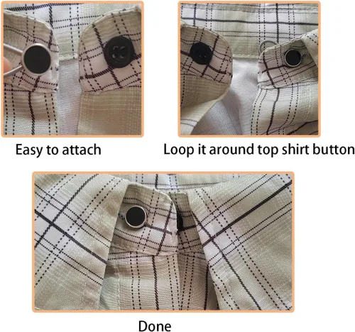 Vista 2 de 12 extensores invisibles de cuello de camisa de 0.8 pulgadas, extensores de botón de cuello ajustables para camisas de vestir, trajes, pantalones