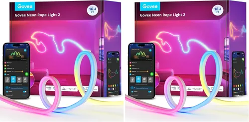 Vista 14 de Govee RGBIC Luces de Neón, Luz de Cuerda de Neón LED Inteligente 2 Funciona con Matter, Alexa, Google Assistant, Luces de Tira de Neón DIY