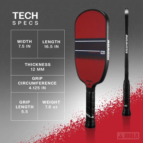Vista 2 de JOOLA Agassi GRAF Champion 12mm Pickleball Paddle - Sandblasted Pickleball Racket Increases Spin & Control - Agassi Shape with Extended Sweet Spot