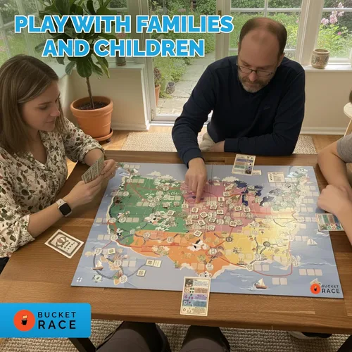 Vista 7 de Juego de Mesa de Estrategia Bucket Race – Juegos de Aventura Estratégica para Amigos y Familiares para Niños y Adultos – Juego de Grupo Competitivo