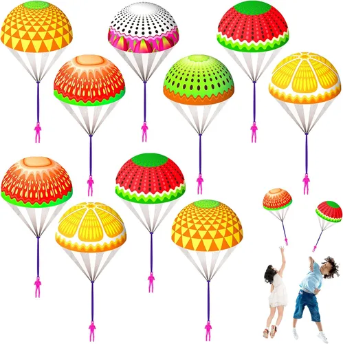 Vista 8 de 10 piezas de juguetes de paracaídas para niños, geniales juguetes voladores al aire libre, paracaídas, hombres para niños de 3, 4, 5, 6, 7, 8, 9, 10