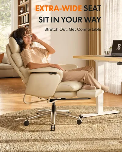 Vista 8 de FLEXISPOT HC4-Pro - Silla de oficina reclinable con nivel infinito de 90 Beige