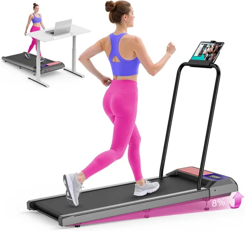 Vista 8 de HCOIW Walking Pad Treadmill with Incline - Portable Under Desk Treadmill with Handlebar, 2.5HP Low-Noise Motor, 2-in-1 Treadmill for Home Office