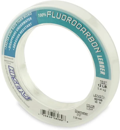 Vista 9 de HI-SEAS Líder de línea de pesca 100% fluorocarbono, líder invisible transparente, indetectable para peces, hundimiento rápido, 6 libras a 400 libras