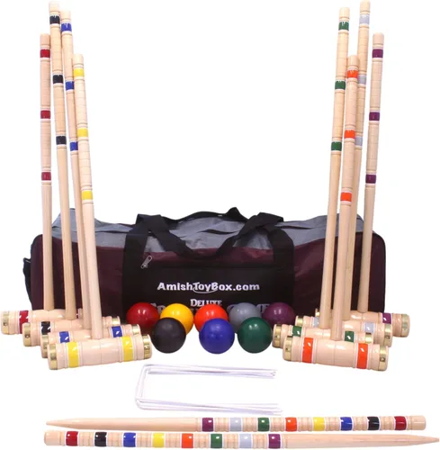 Vista 10 de Juego de Croquet Deluxe para 8 jugadores con bolsa de transporte (ocho asas de 28 pulgadas)