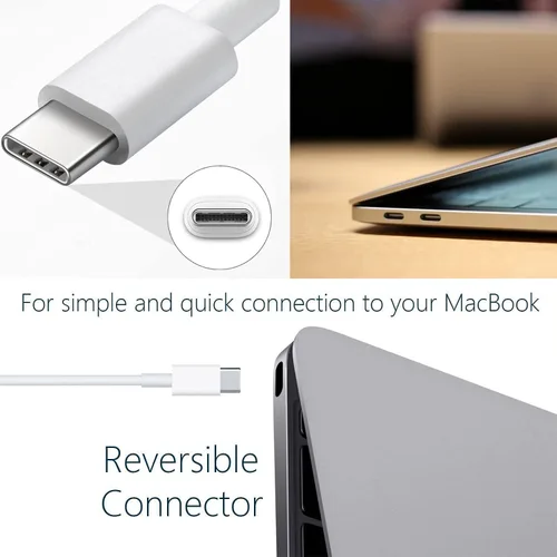 Vista 8 de Cargador USB C para MacBook Air/MacBook Pro/Mac Cargador USB C Cargadores de laptop, Bloque de carga Mac Book Pro de 96 W, adaptador de corriente