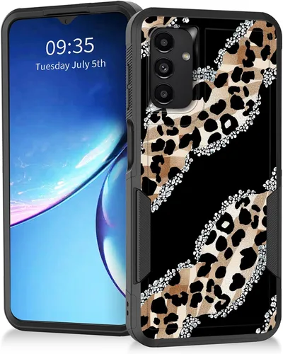 Vista 80 de Funda para Galaxy A14 5G, resistente de doble capa híbrida de policarbonato duro, goma suave, a prueba de golpes, funda protectora resistente
