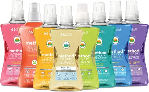Vista 5 de Method Detergente líquido para lavandería; aroma a salvia de playa, removedor de manchas; 66 cargas por botella de 53.5 onzas; (paquete de 1)