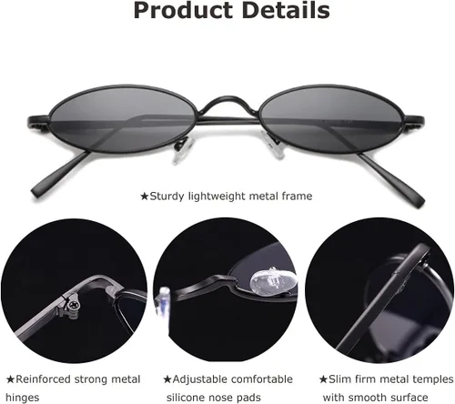 Vista 5 de Gafas de sol ovaladas para mujer (tamaño pequeño), diseño de lente plana