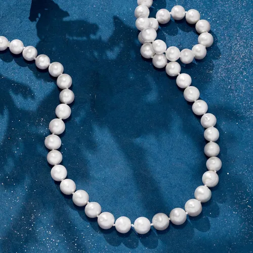 Vista 5 de Ross-Simons 8-9mm Cultured Pearl Necklace With Sterling Silver