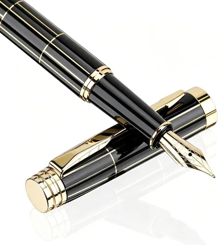 Vista 9 de Tiankool Pluma Estilográfica de Lujo, Plumín Fino, Exquisito Juego de Regalo de Plumas para Hombres y Mujeres - Incluye 10 Cartuchos de Tinta y Negro
