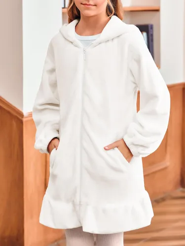 Vista 3 de Batermoon Sudaderas con capucha y orejas de conejito para niñas con cremallera de anime, abrigos de gran