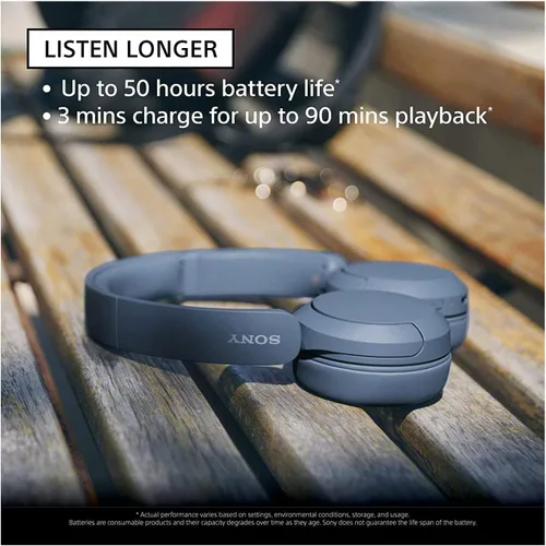 Vista 6 de Sony WH-CH520 Auriculares inalámbricos Bluetooth de botón compactos y fáciles de llevar con micrófono (negro) Paquete con estuche protector rígido