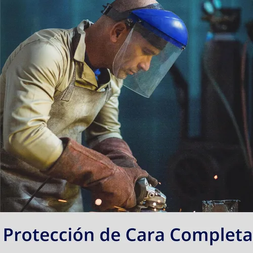 Vista 7 de Blue Eagle Protector facial de seguridad resistente a los impactos de cara completa (B1BL+FC48) Transparente Visera de policarbonato de grado